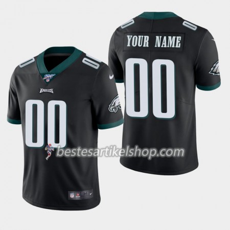 Herren Philadelphia Eagles Trikot Nike Schwarz 100th - Personalisiert